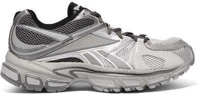 Spike Runner 400 Rubber-trimmed Mesh Sneakers - Light gray