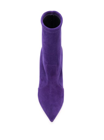 Purple Casadei High Heel Sock Boots | Farfetch.com