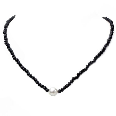 black jet & pearl necklace