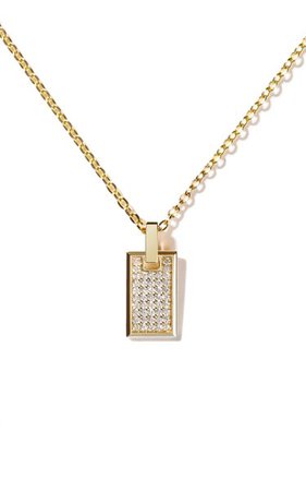 Small Pave Diamond Tag Necklace By As29 | Moda Operandi