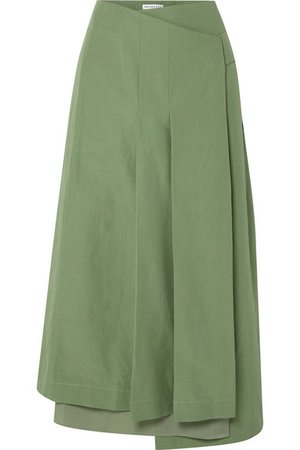 REJINA PYO | Laurie cotton and linen-blend and silk wrap skirt | NET-A-PORTER.COM