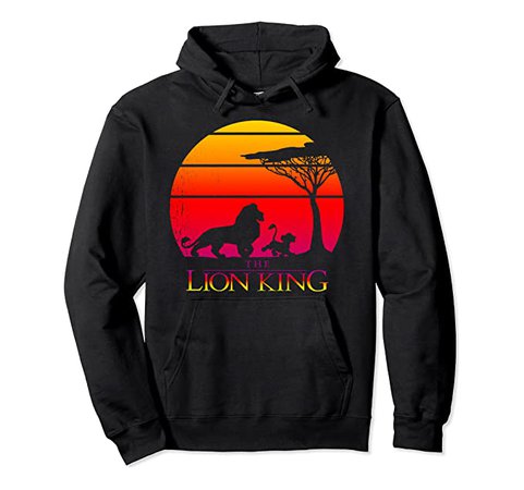 Amazon.com: Disney Lion King Vintage Sunset Logo Graphic Hoodie: Clothing