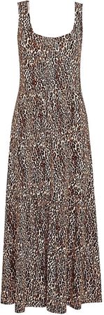 Long Floor Length Leopard Print Dress