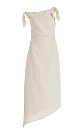 Affogato Tie-Detailed Linen Maxi Dress By Sir