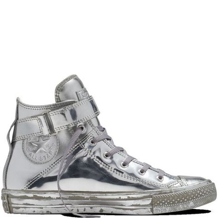Converse Chuck Taylor All Star Brea Metallic CHROME Silver Womens Sneaker