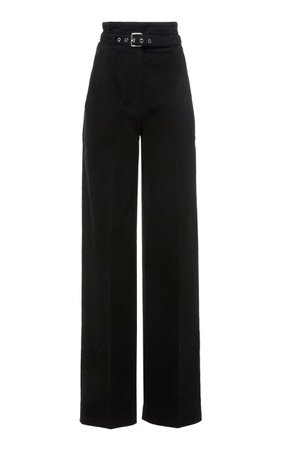Proenza Schouler Belted Leather Straight-Leg Pants