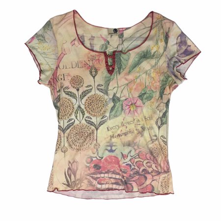 y2k flower collage shirt