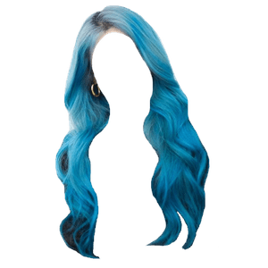 blue hair png curly