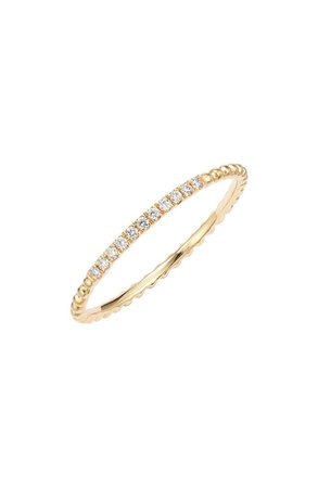 Bony Levy Diamond & 18K Gold Bead Stacking Ring | Nordstrom