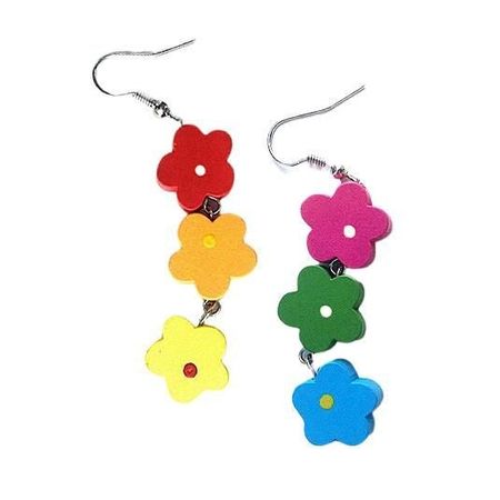 rainbow flower earrings