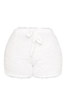 Shape Cream Eyelash Knit Tie Waist Shorts | PrettyLittleThing