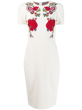 Alexander McQueen Floral Jacquard Midi Dress - Farfetch