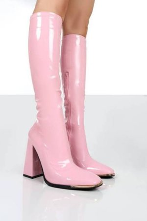 pink knee high boots