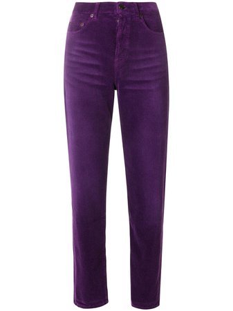 Purple Saint Laurent Corduroy Trousers | Farfetch.com