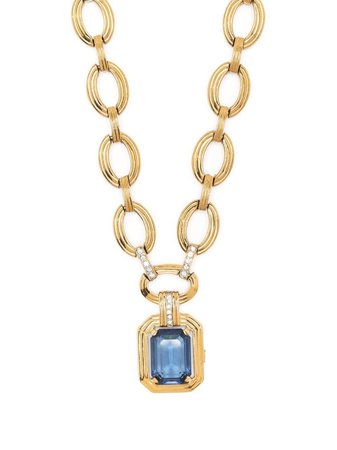 Christian Dior pre-owned Gem Pendant chain-link Necklace - Farfetch