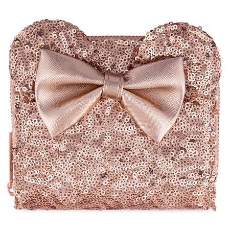 Minnie Mouse Sequined Wallet by Loungefly - Rose Gold