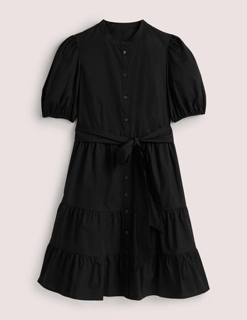 Tiered Shirt Dress - Black | Boden US