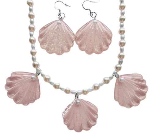 barbie movie shell earrings necklace