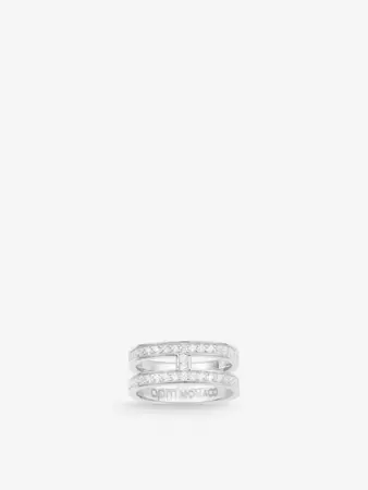 APM MONACO - Double Pave sterling-silver and zirconia ring | Selfridges.com