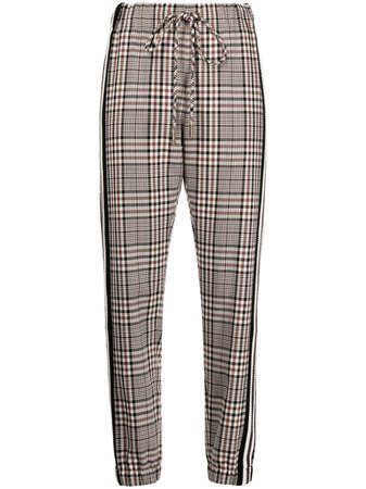 Monse plaid-check tapered track trousers