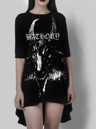 Bathory Black metal dress tunic Huge Satanic Goat | Etsy