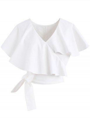 A Fan of Bowknot Crop Top in White - Retro, Indie and Unique Fashion