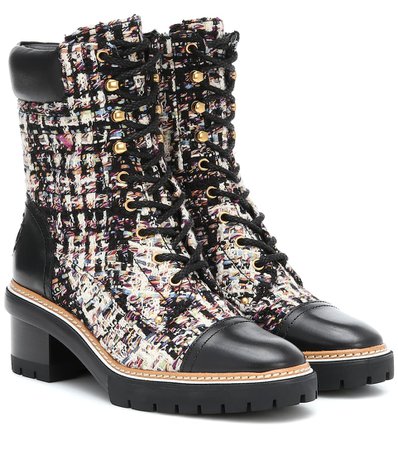 Tory Burch - Miller tweed ankle boots | Mytheresa