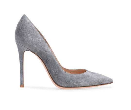 gray suede heels