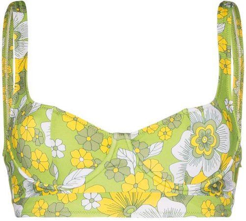 Pamela floral print balconette bikini top
