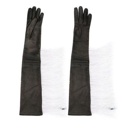 ATTICO | long feather-embellished gloves, £791