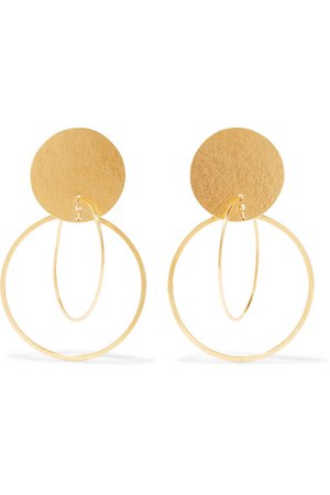 ANNIE COSTELLO BROWN Halo gold-tone earrings