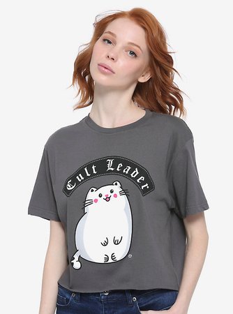 Kitty Cult Leader Girls Crop T-Shirt