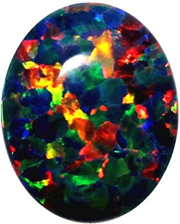 ZHUANBAI 8X10mm Black Opal Stone Loose Beads Gemstones Oval Shape Flat Base cabochon Created Gemstone for Jewelry Making DIY Precious Stones: Amazon.ca: Jewelry