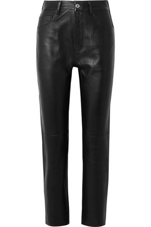 RE/DONE | 50s Cigarette cropped straight-leg leather pants | NET-A-PORTER.COM