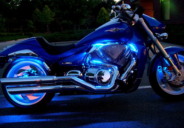 blue motorcycle