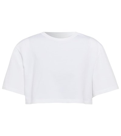 Alexander McQueen - Corset-trimmed cotton cropped T-shirt | Mytheresa