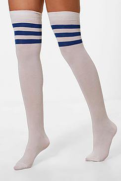 Stripe Top Knee High Socks