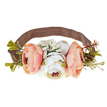 Amazon.com: DreamLily NewBorn Baby Flower Crown Birthday Hair Band Baby Shower HairBand for Little Girl Toddler BB07 (Ivory Champagne): Clothing