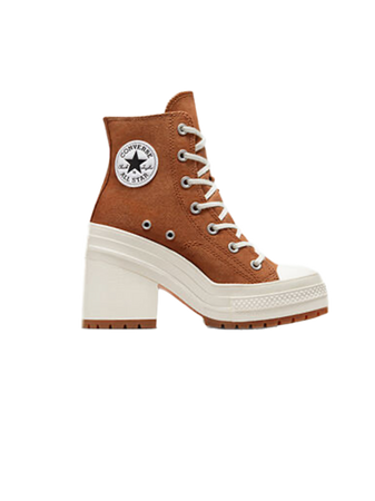 brown ivory Converse heels booties shoes