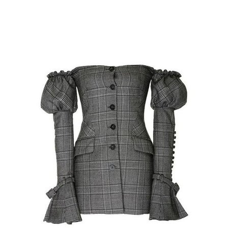 *clipped by @luci-her* Grey Wool Corset Jacket