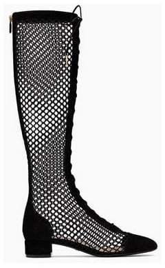 Fashion Concierge Vip NAUGHTILY-D LACE-UP BOOT IN BLACK MESH