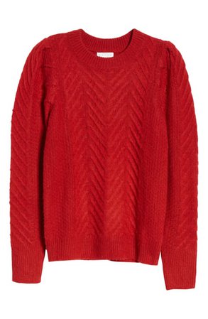 Leith Brushed Cable Pullover | Nordstrom
