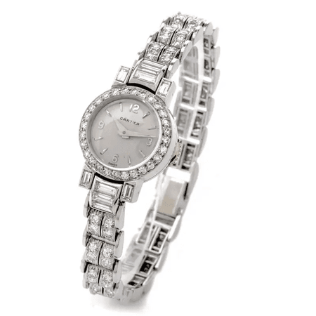 1960s Cartier Vintage Diamond Platinum Swiss Collectible Ladies Watch