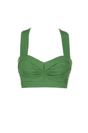 Green Pin-Up Cropped Top