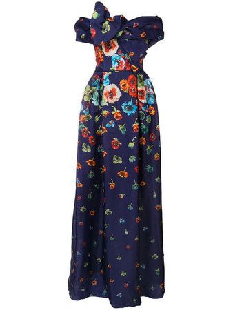 Carolina Herrera floral draped dress £8,055 - Shop Online SS19. Same Day Delivery in London