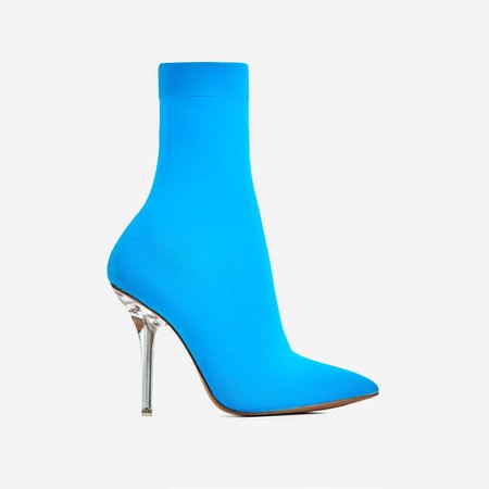 Doll Perspex Ankle Sock Boot In Blue | EGO