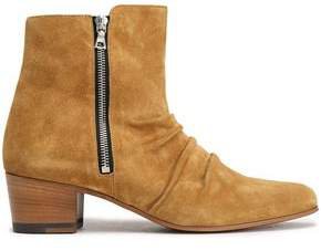 Ruched Suede Ankle Boots