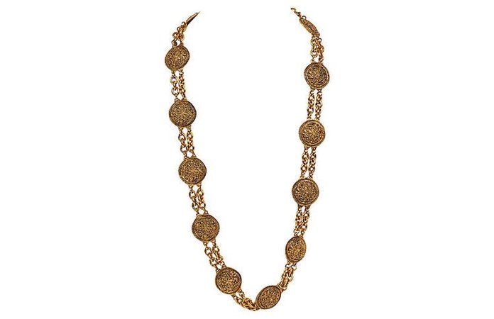 Chanel Multicoin Gold Necklace