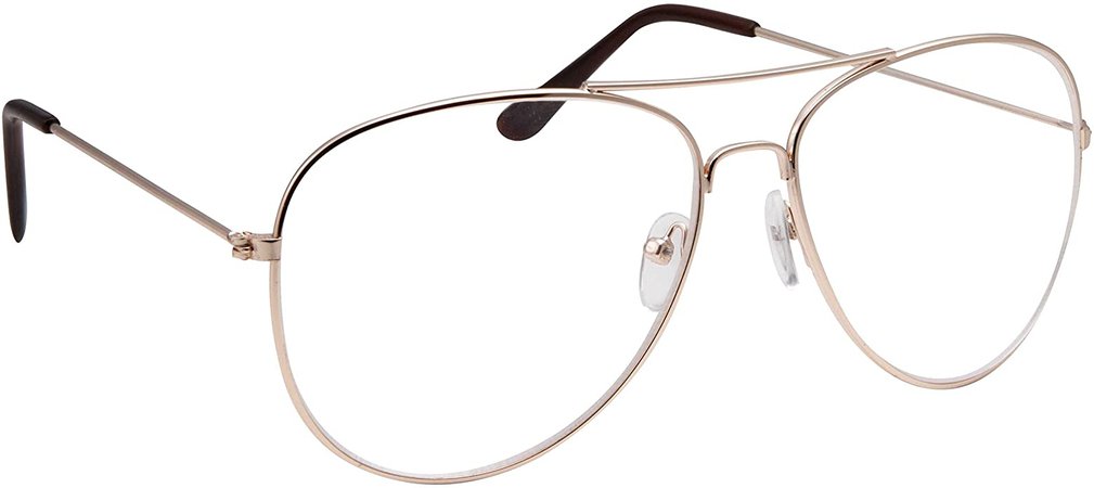 Amazon.com: grinderPUNCH New Non-Prescription Premium Aviator Clear Lens Glasses Gold: Shoes