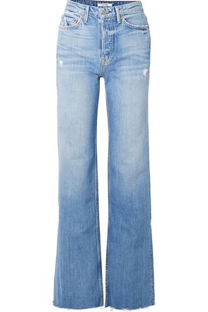 GRLFRND | Carla distressed high-rise flared jeans | NET-A-PORTER.COM